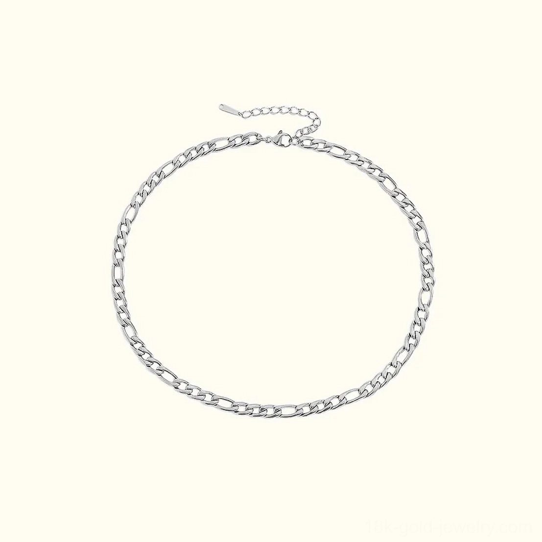 Figaro gold chain necklace 6mm width versatile style hypoallergenic skin-friendly premium jewelry